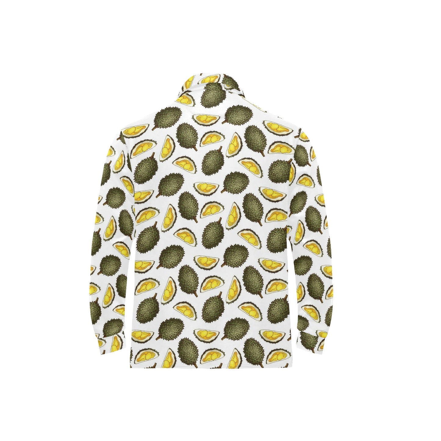 Durian Pattern Print Design DR03 Long Sleeve Polo Shirt For Men's