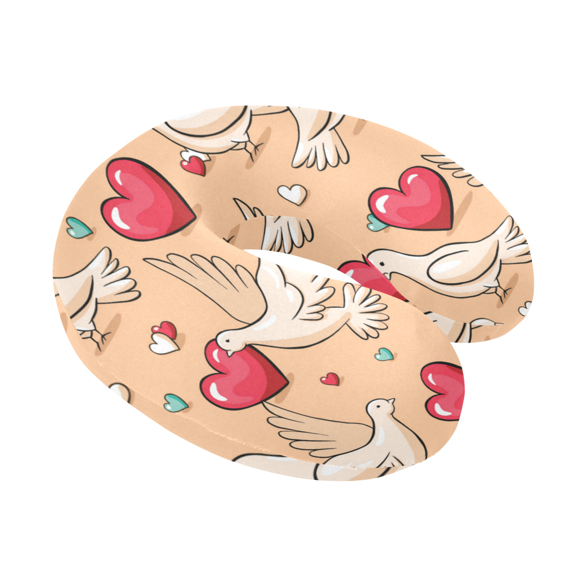 Pigeon Heart Pattern Print Design 04 U-Shaped Travel Neck Pillow