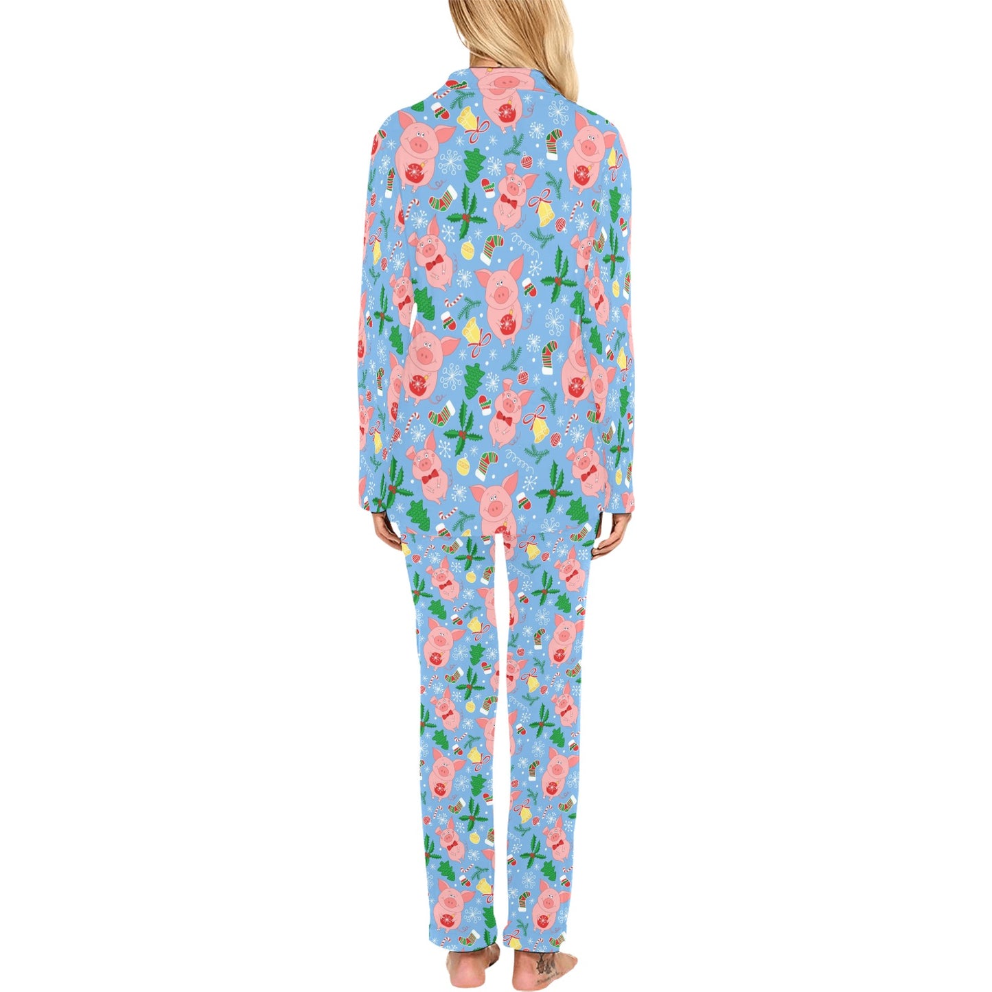 Pig Print Design LKS404 Women's Long Pajama Set