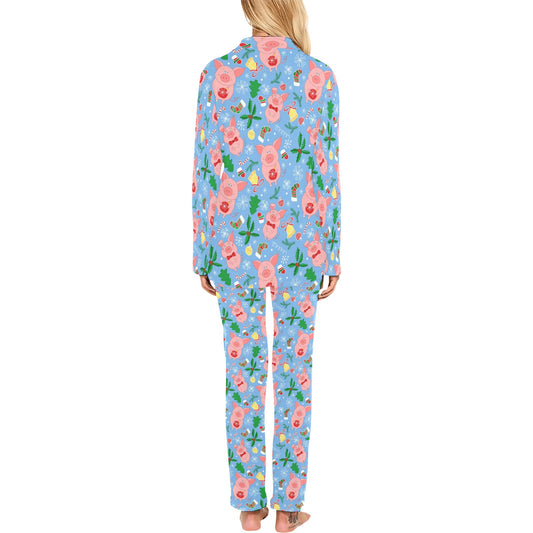 Pig Print Design LKS404 Women's Long Pajama Set