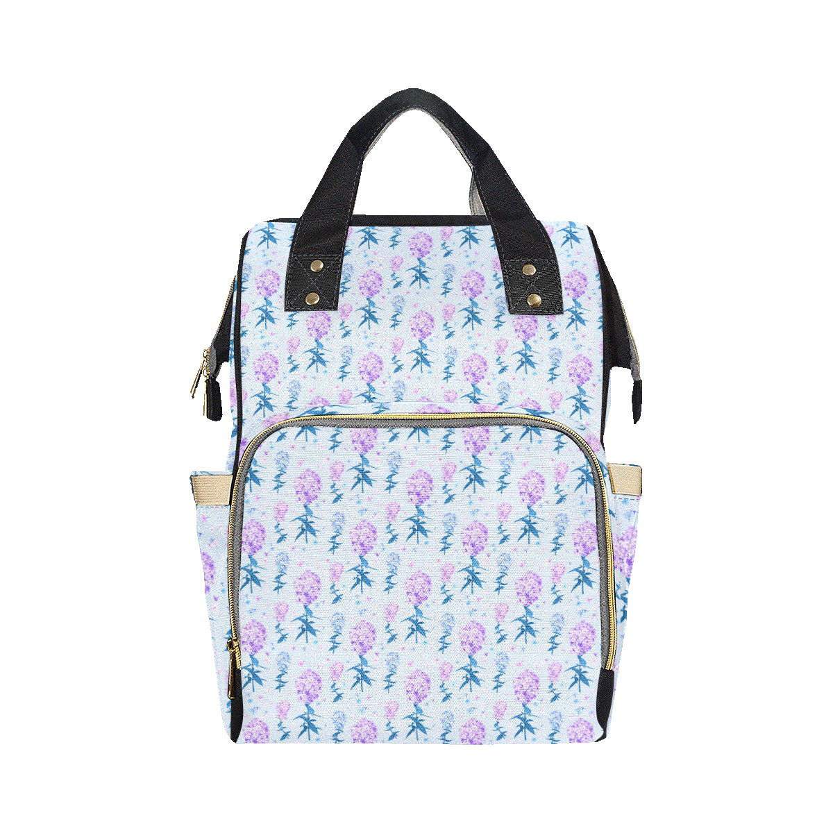 Lilac Pattern Print Design LI05 Diaper Bag Backpack