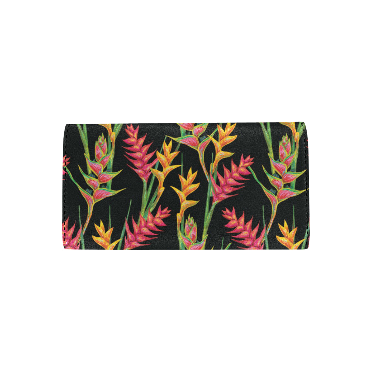 Heliconia Pattern Print Design HL01 Women's Trifold Wallet