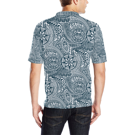 Polynesian Pattern Print Design A03 Men Polo Shirt