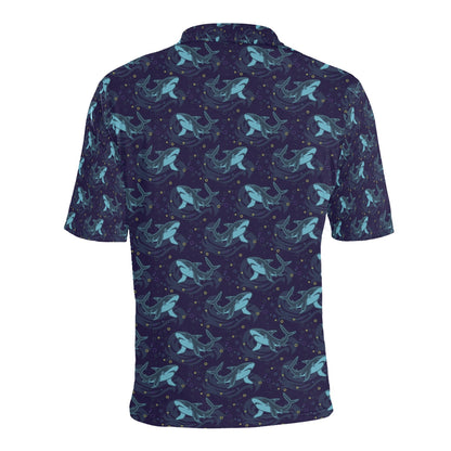 Shark Print Design LKS306 Men Polo Shirt