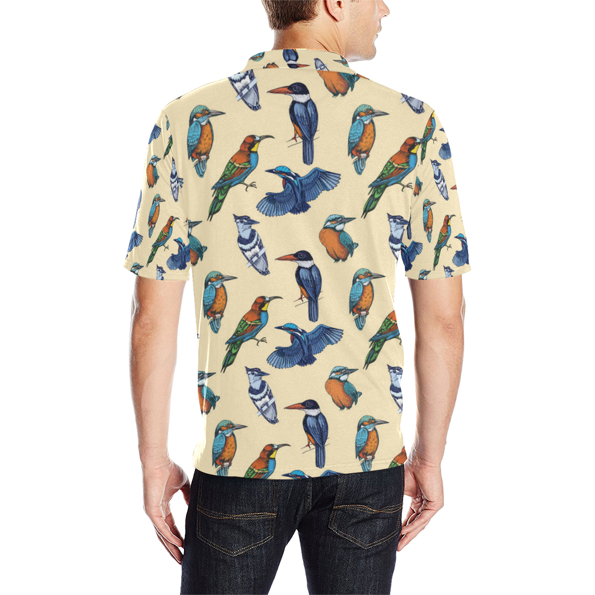 Kingfisher Bird Pattern Print Design 04 Men Polo Shirt