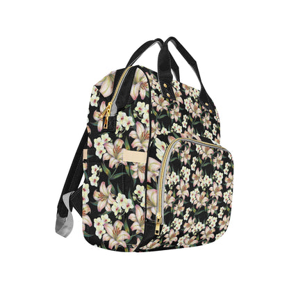 Lily Pattern Print Design LY03 Diaper Bag Backpack