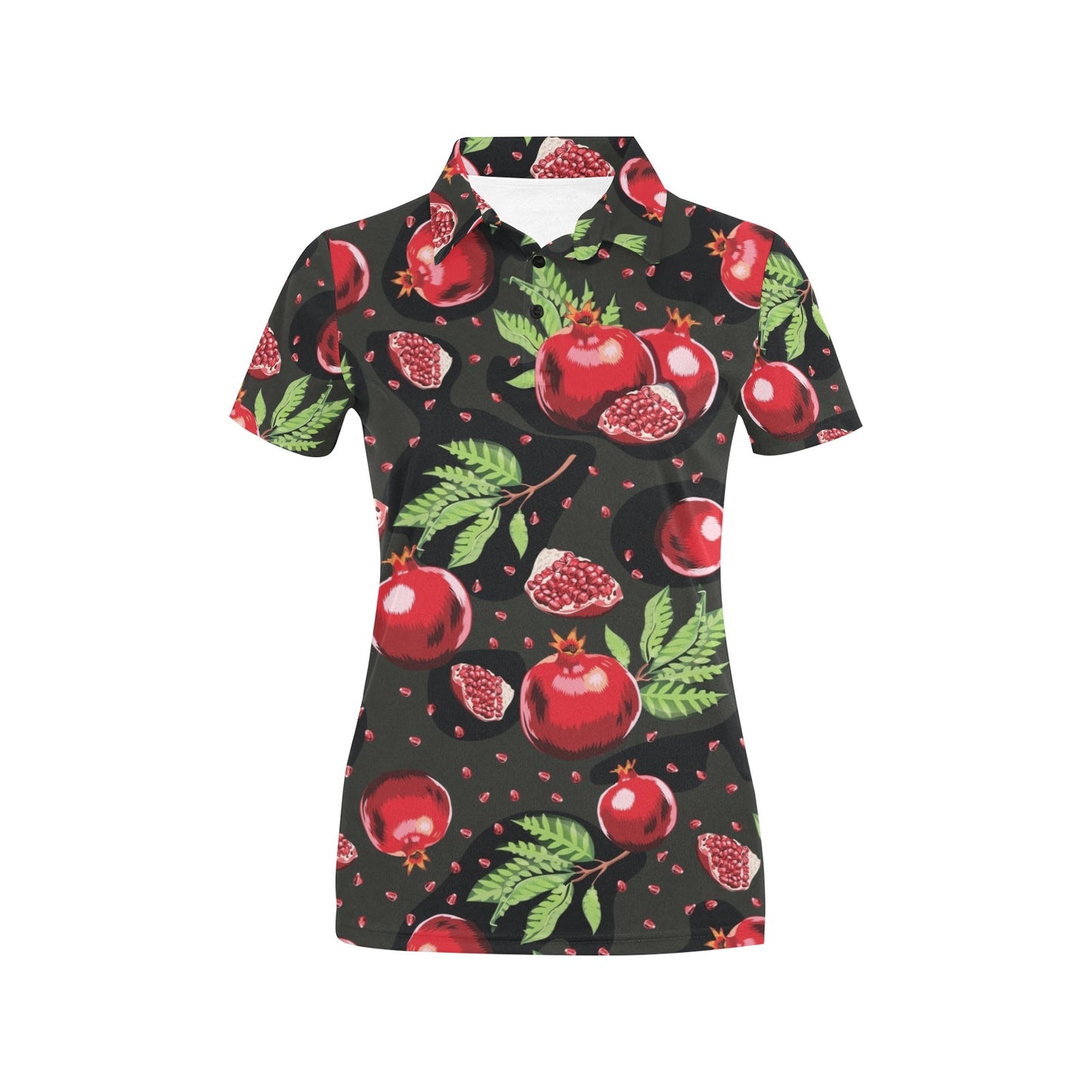 Pomegranate Pattern Print Design PG06 Women's Polo Shirt