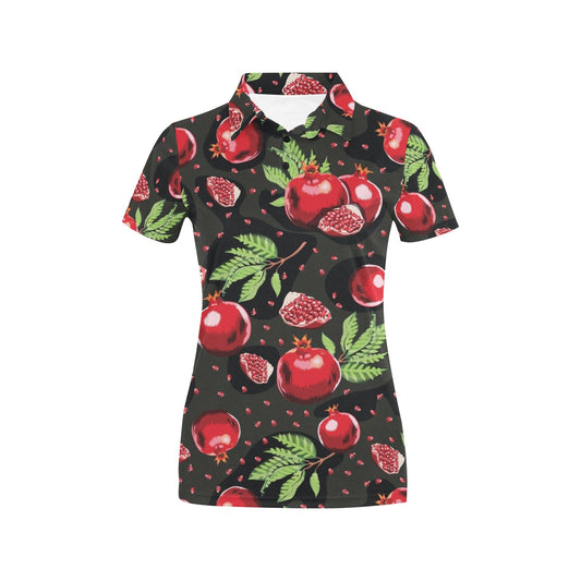 Pomegranate Pattern Print Design PG06 Women's Polo Shirt