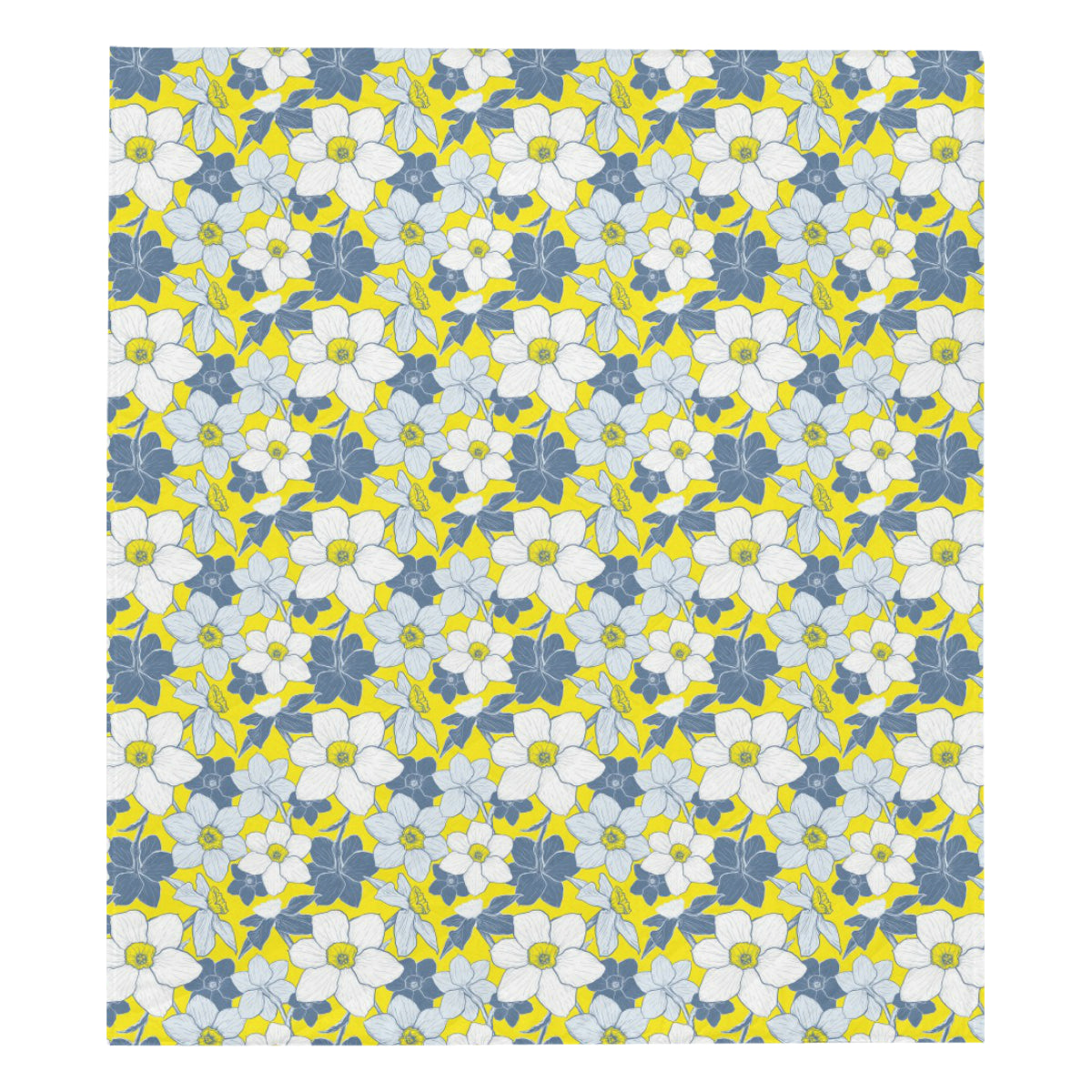 Daffodils Pattern Print Design 01 Premium Quilt
