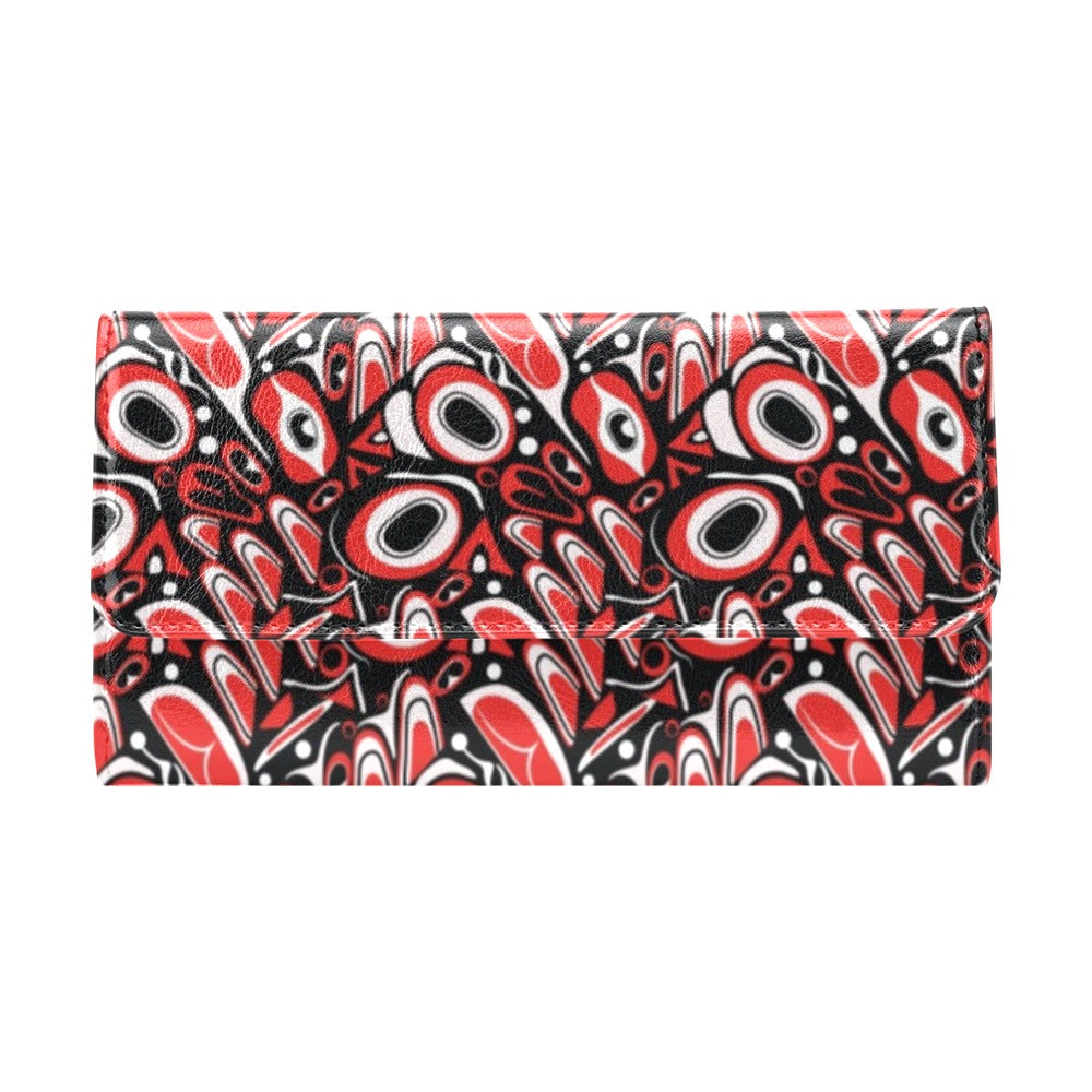 Totem Pole Texture Design Women's Trifold Wallet