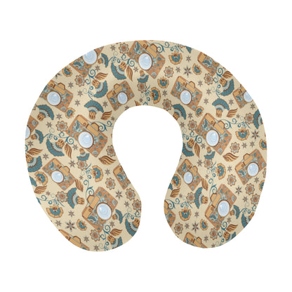 Camera Pattern Print Design 05 U-Shaped Travel Neck Pillow