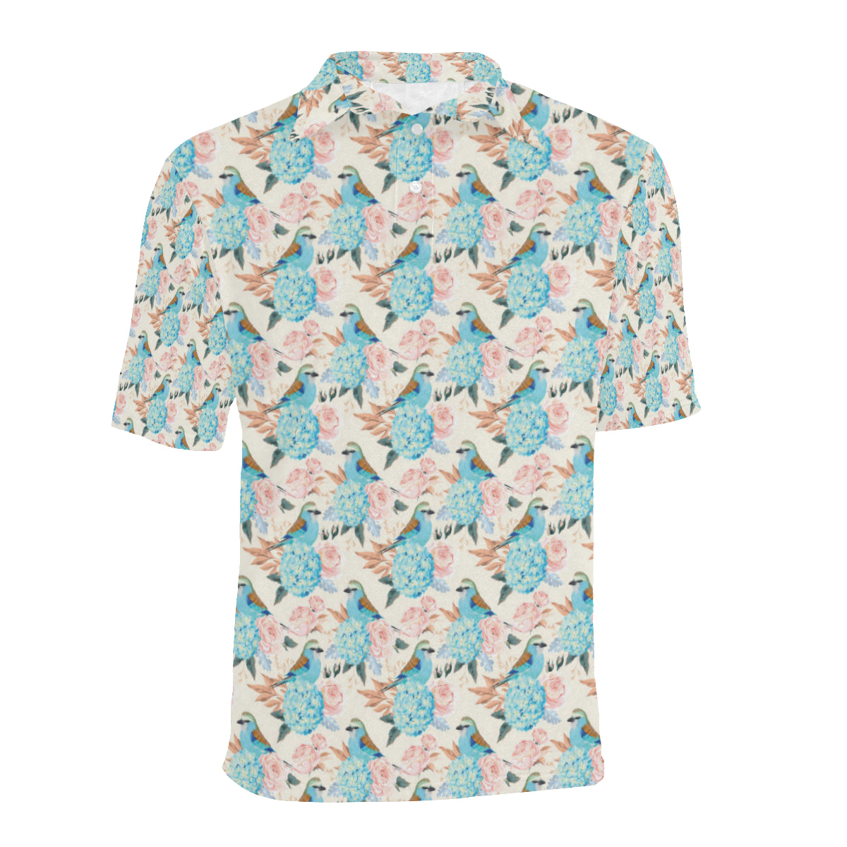 Bluebird Pattern Print Design 03 Men Polo Shirt
