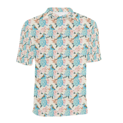 Bluebird Pattern Print Design 03 Men Polo Shirt