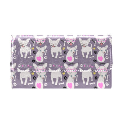 Chihuahua Happy Pattern Women's Trifold Wallet