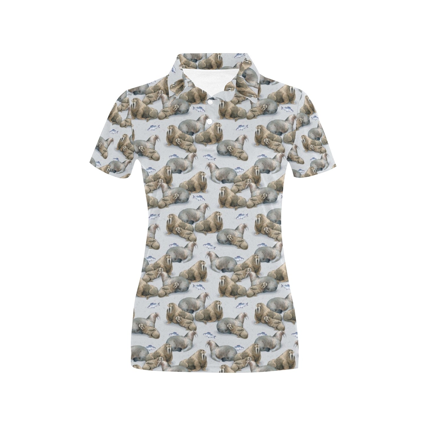 Walrus Print Design LKS401 Women's Polo Shirt