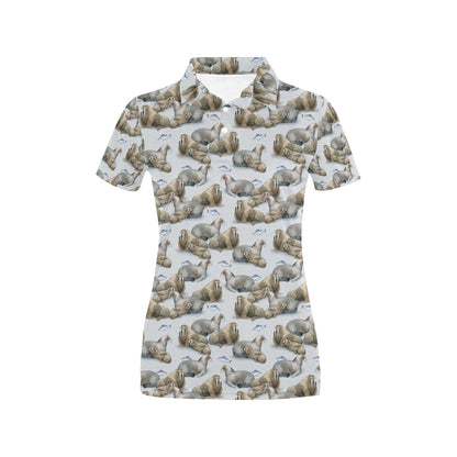 Walrus Print Design LKS401 Women's Polo Shirt