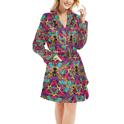 Trippy Print Design LKS303 Women's Fleece Robe