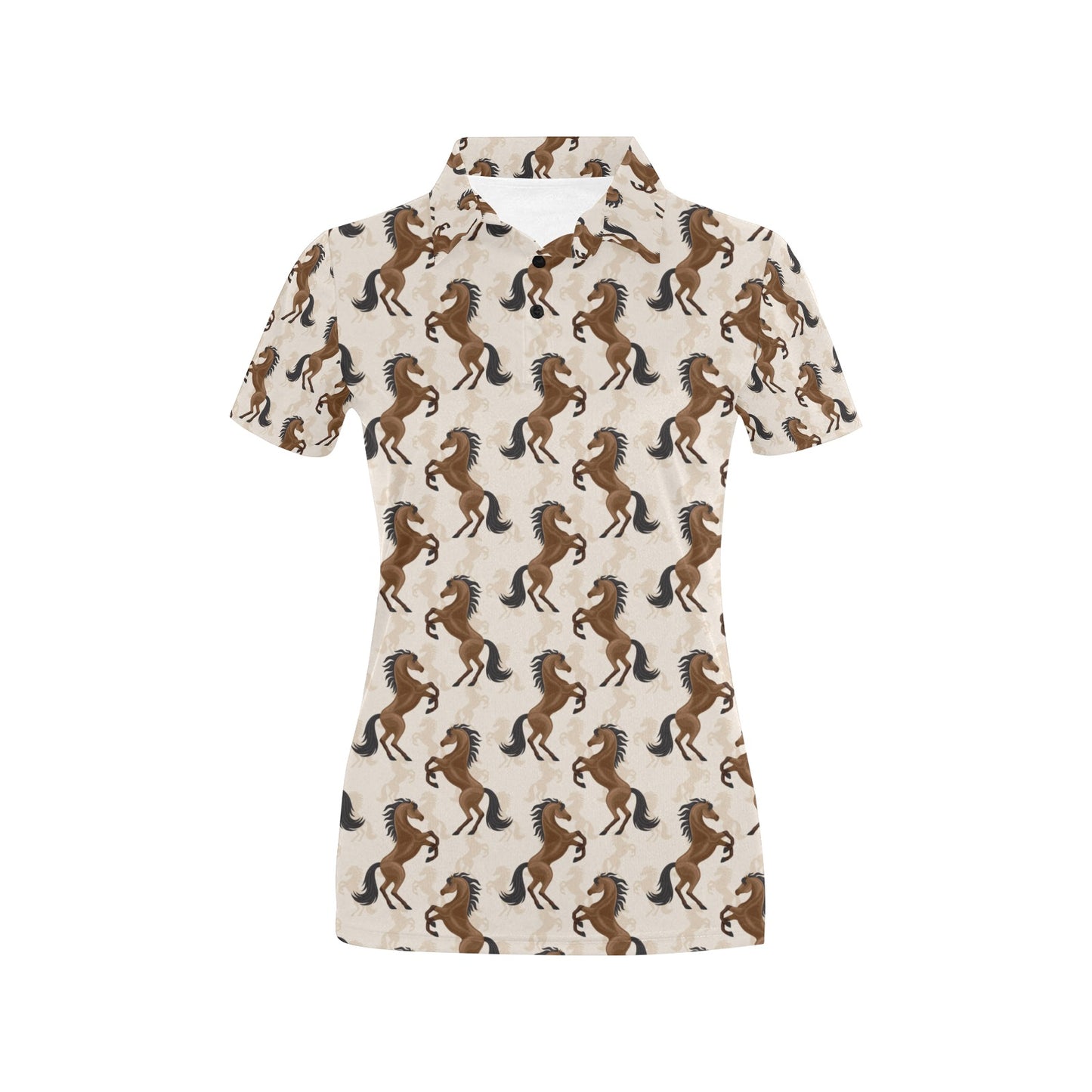 Horse Print Design LKS308 Women's Polo Shirt