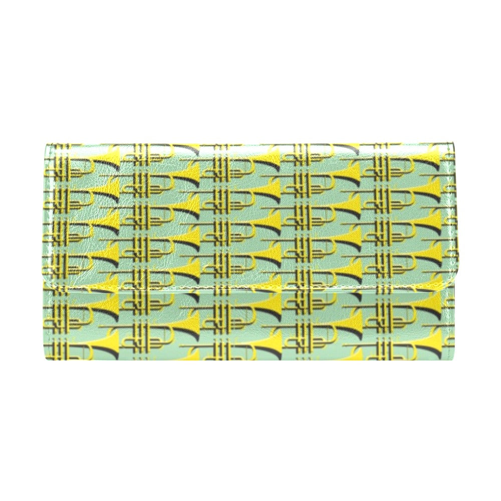 Trumpet Vintage Design Print Women's Trifold Wallet