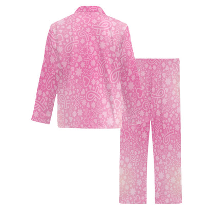 Breast cancer Pattern Print Design 02 Men's Long Pajama Set