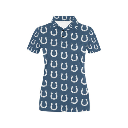 Horseshoe Print Design LKS301 Women's Polo Shirt