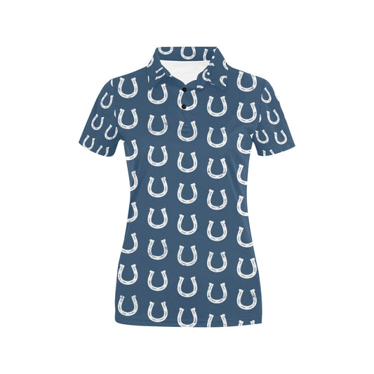 Horseshoe Print Design LKS301 Women's Polo Shirt