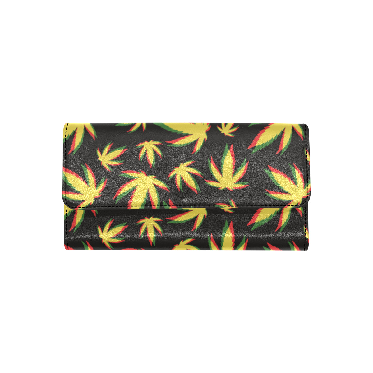 Pot Leaf Pattern Print Design A02 Women's Trifold Wallet
