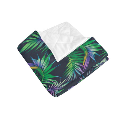 Palm Leaves Pattern Print Design PL04 Premium Quilt