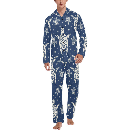 Sea Turtle Tribal Men's Long Pajama Set