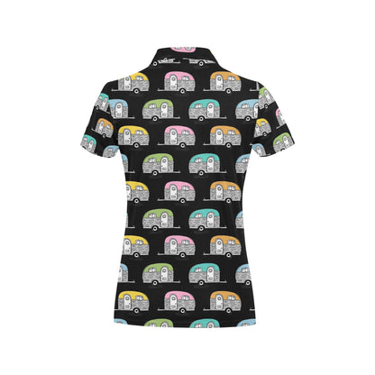 Camper Pattern Camping Themed No 2 Print Women's Polo Shirt