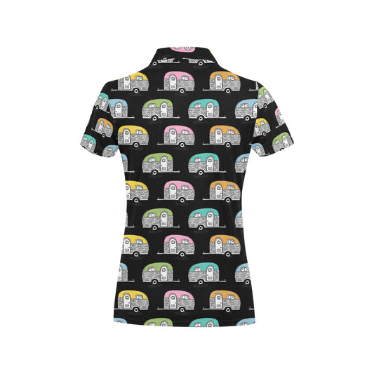 Camper Pattern Camping Themed No 2 Print Women's Polo Shirt