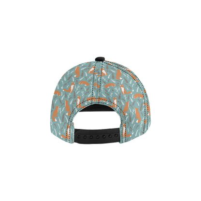 Fox Forest Print Pattern Snapback Cap