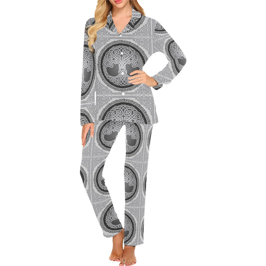 Celtic Tree of life Print Women's Long Pajama Set
