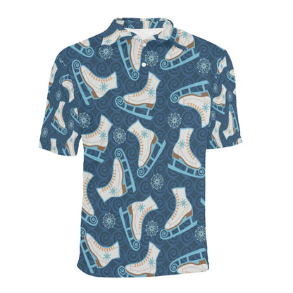 Ice Skate Pattern Print Design 01 Men Polo Shirt