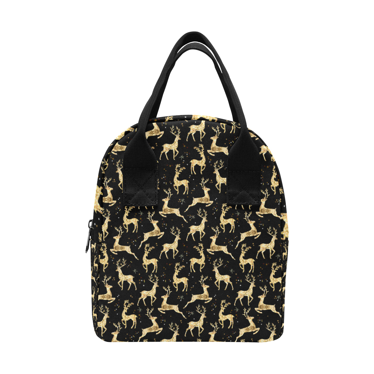 Deer Gold Pattern Insulated Lunch Bag