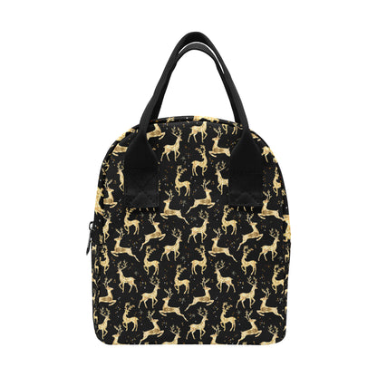 Deer Gold Pattern Insulated Lunch Bag