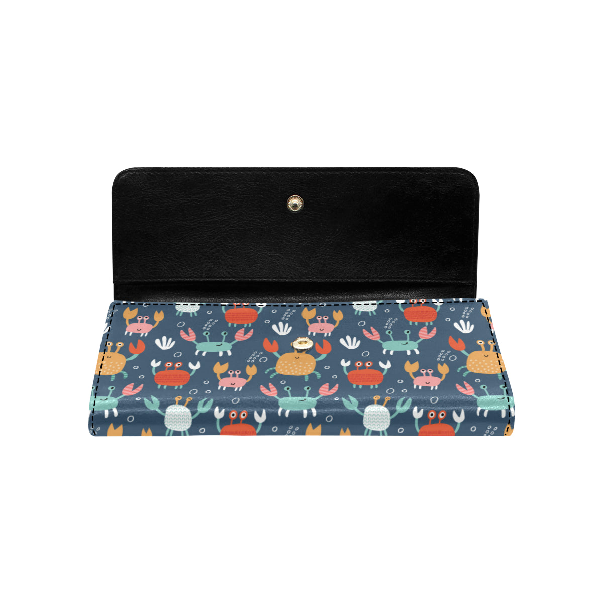 Crab Pattern Print Design 05 Women's Trifold Wallet