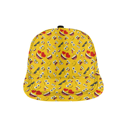 Emoji Face Print Pattern Snapback Cap