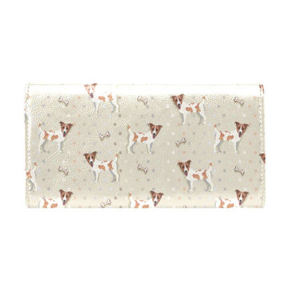 Russell Terriers With Bone Print Design LKS302 Women's Trifold Wallet