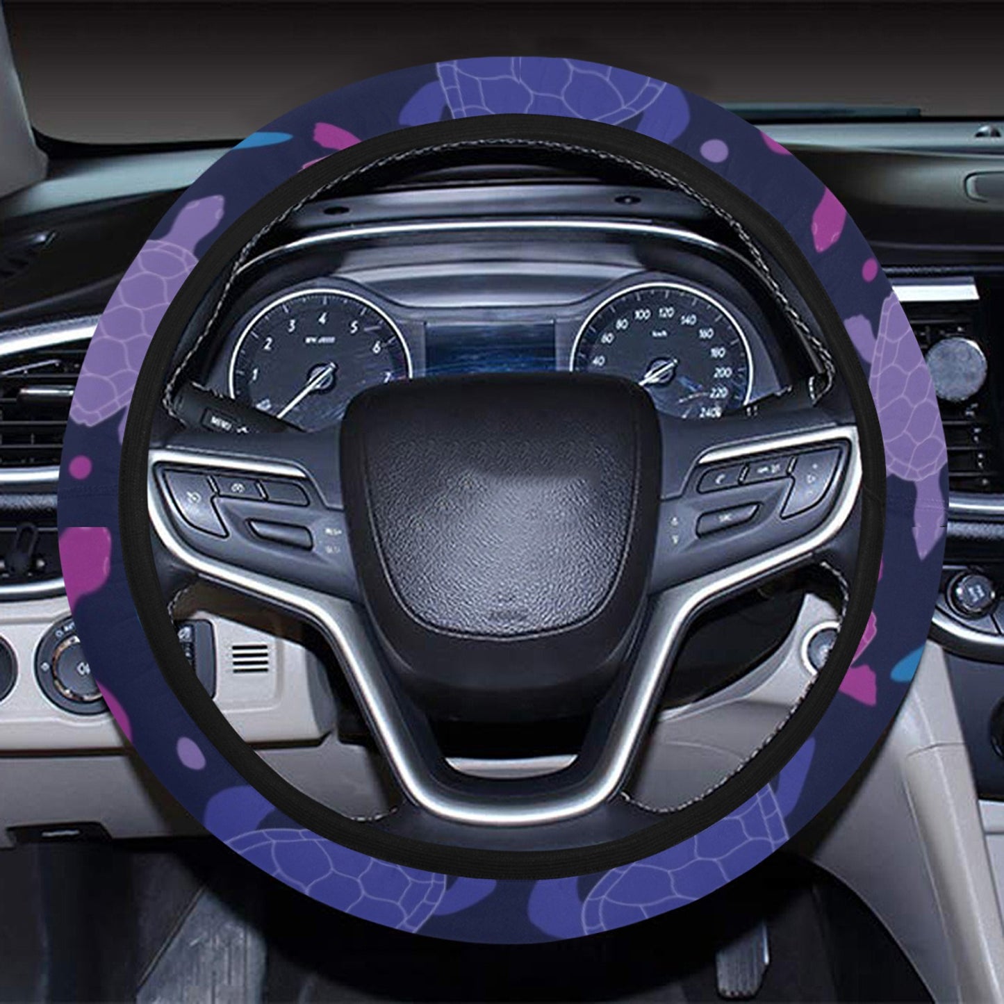 Sea Turtle Print Design LKS309 Steering Wheel Cover with Elastic Edge