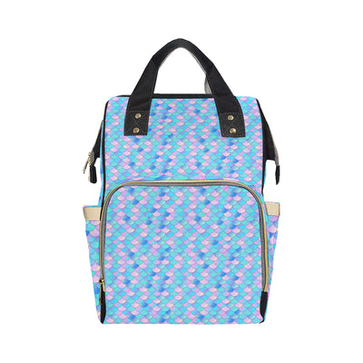 Mermaid Scales Pastel Pattern Print Design 07 Diaper Bag Backpack