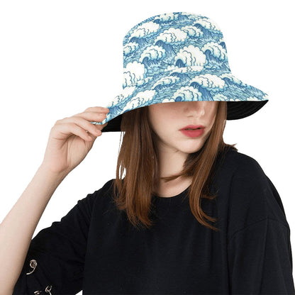 Wave Japan Style Print Design LKS304 Unisex Bucket Hat