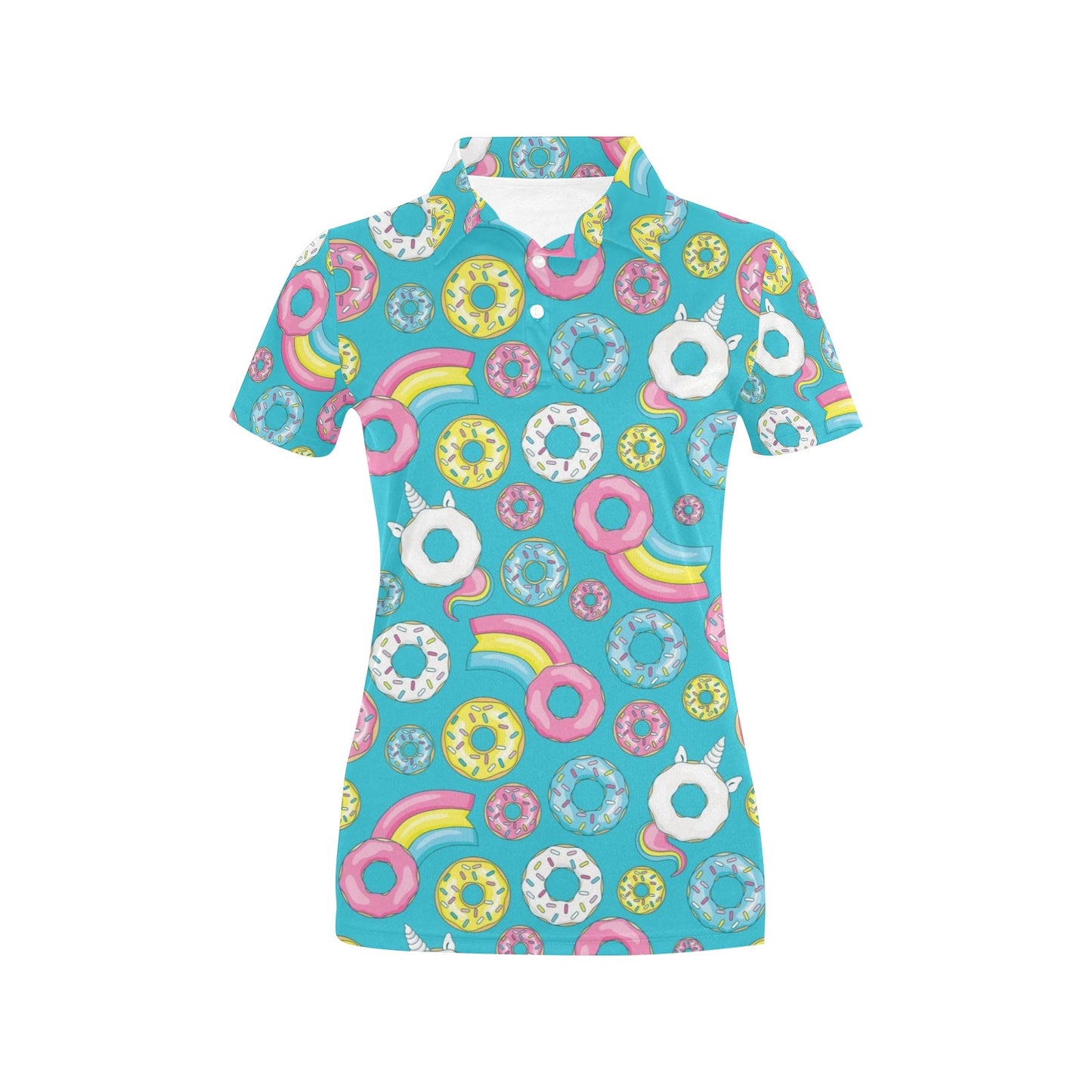 Donut Pattern Print Design DN013 Women's Polo Shirt