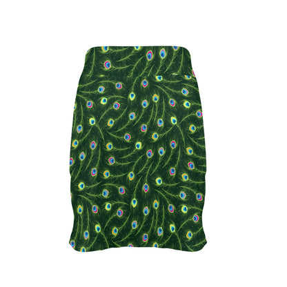Peacock Feather Green Design Print 17" Golf & Pickleball Skort with Pockets