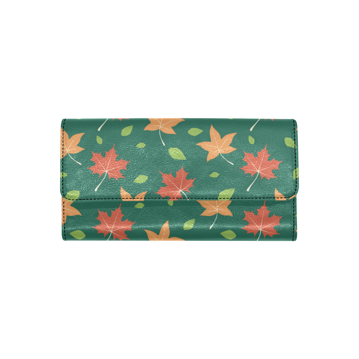 Maple Leaf Pattern Print Design 04 Women's Trifold Wallet
