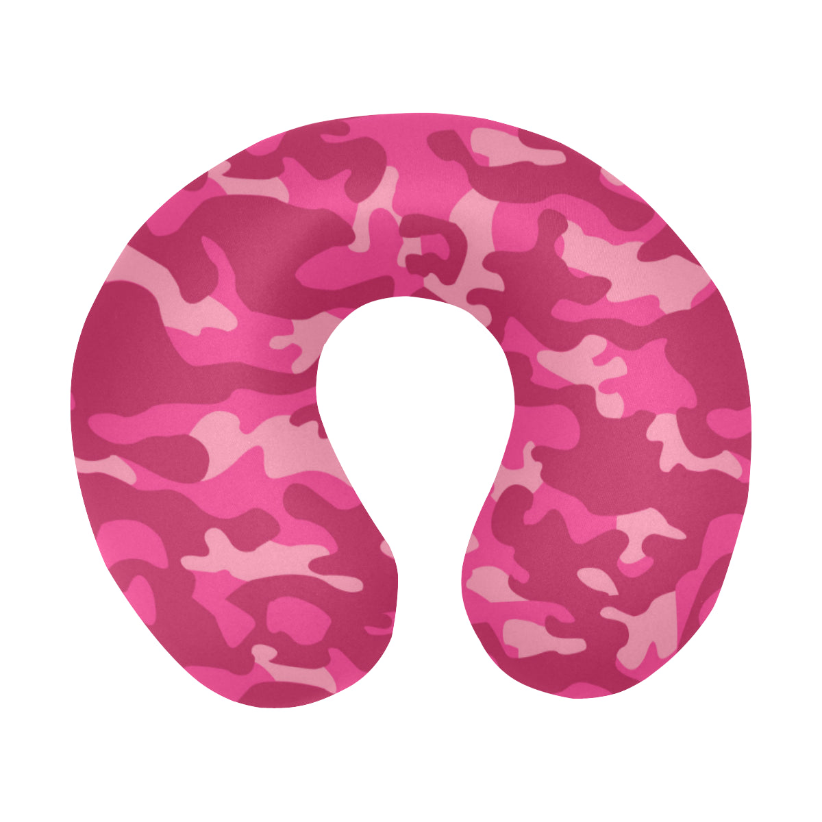 Camo Pink Pattern Print Design 01 U-Shaped Travel Neck Pillow