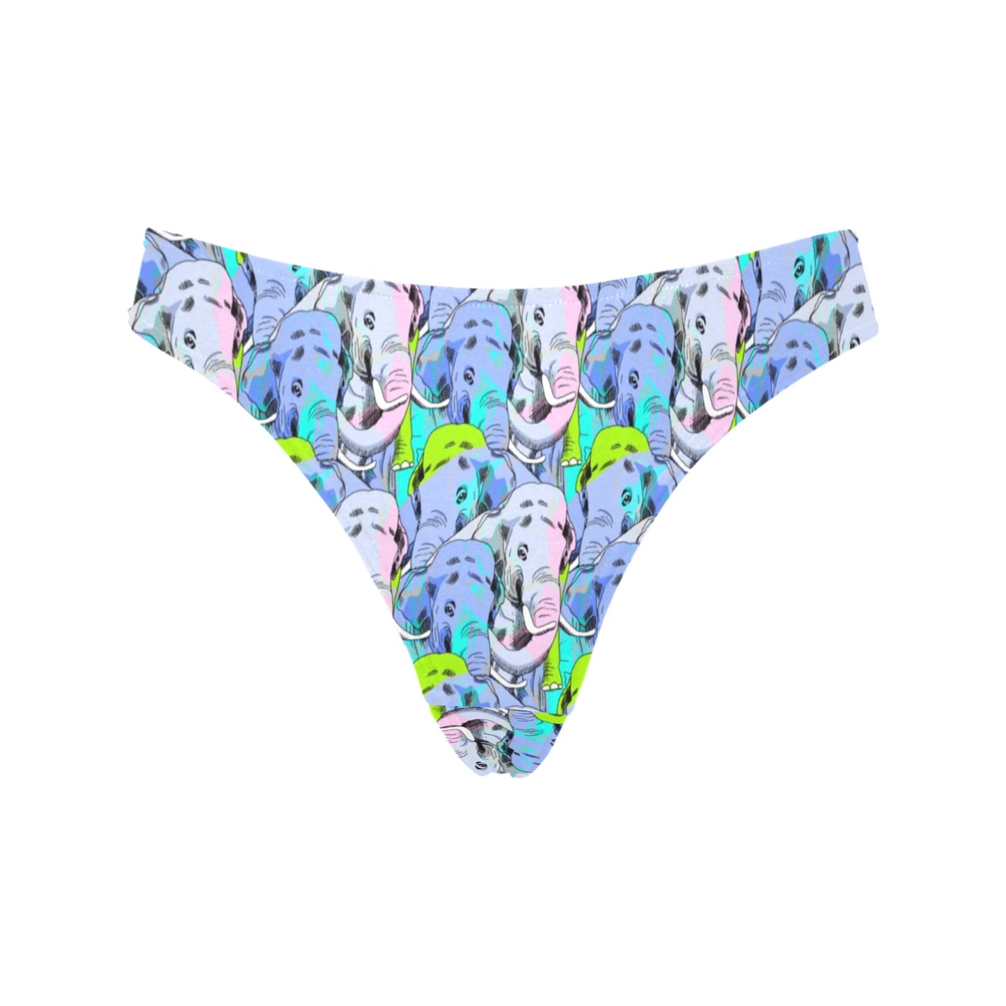 Elephant Art color Print Pattern Women's Thongs
