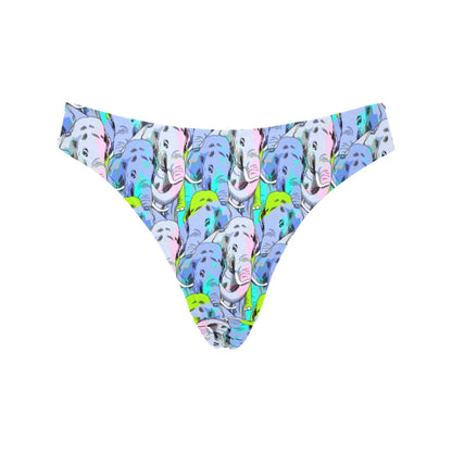 Elephant Art color Print Pattern Women's Thongs