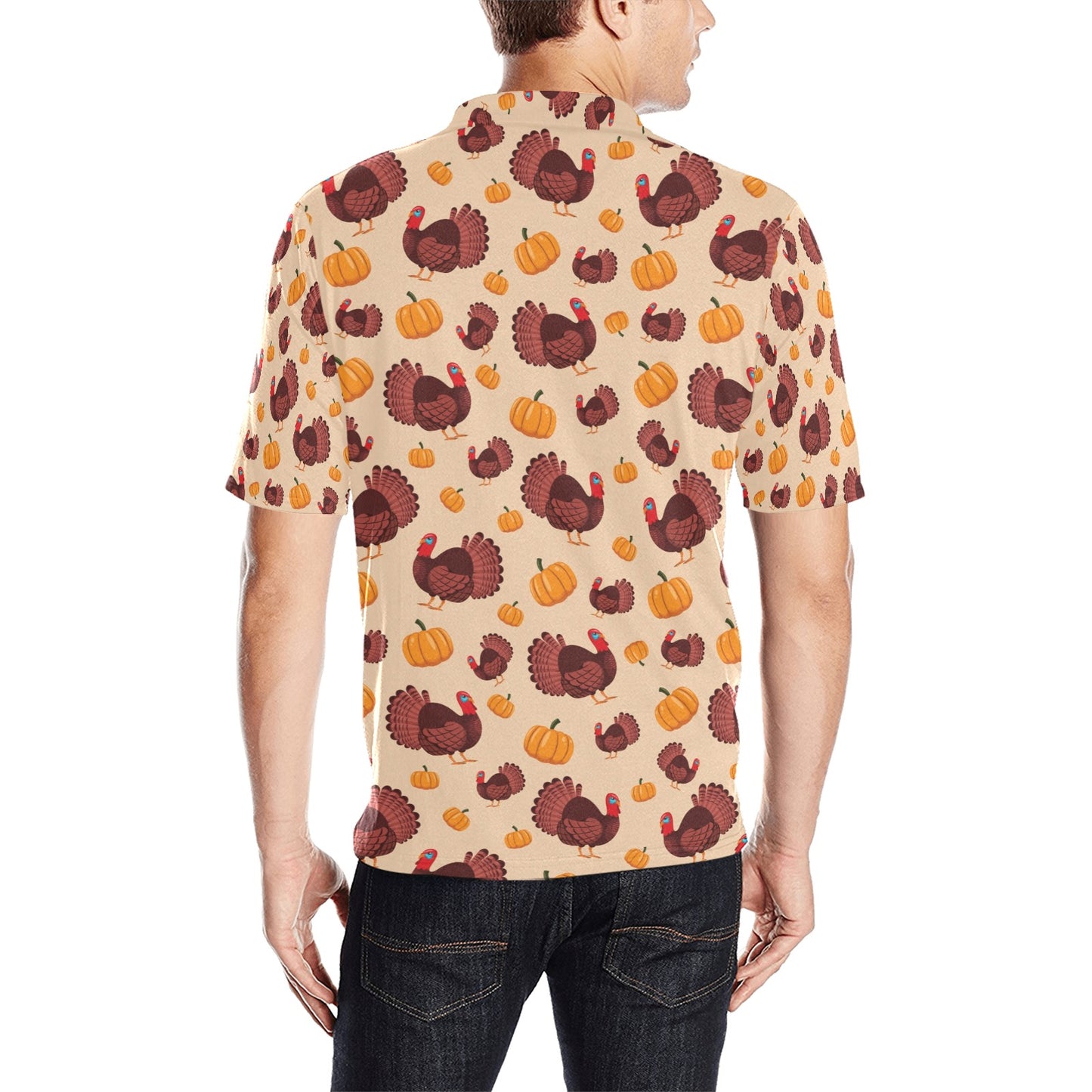 Thanksgiving Print Design LKS308 Men Polo Shirt