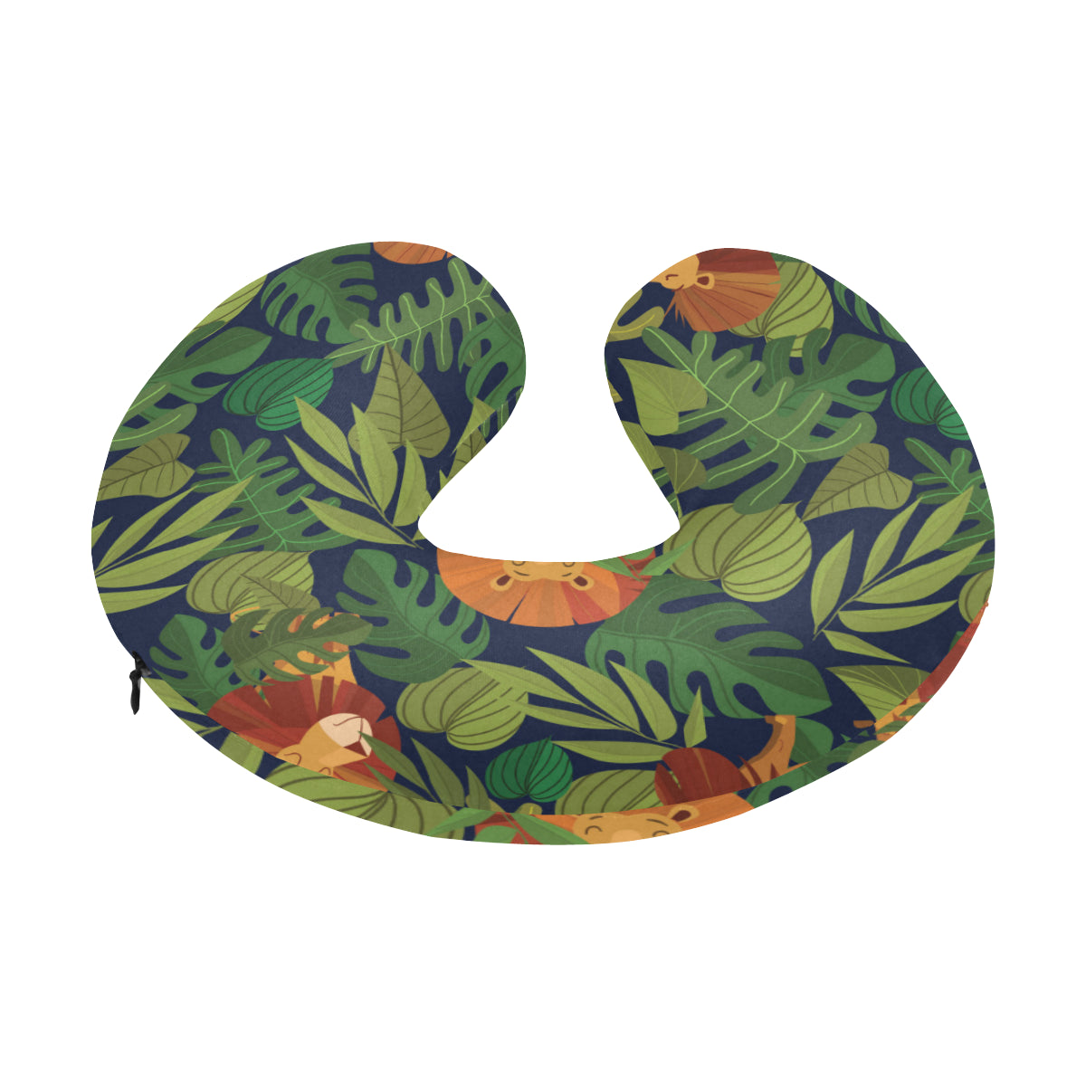 Lion Jungle Pattern Print Design 05 U-Shaped Travel Neck Pillow
